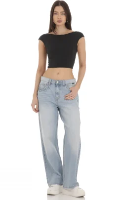 LUCY IN THE SKY Tops^Open Back Top In Black