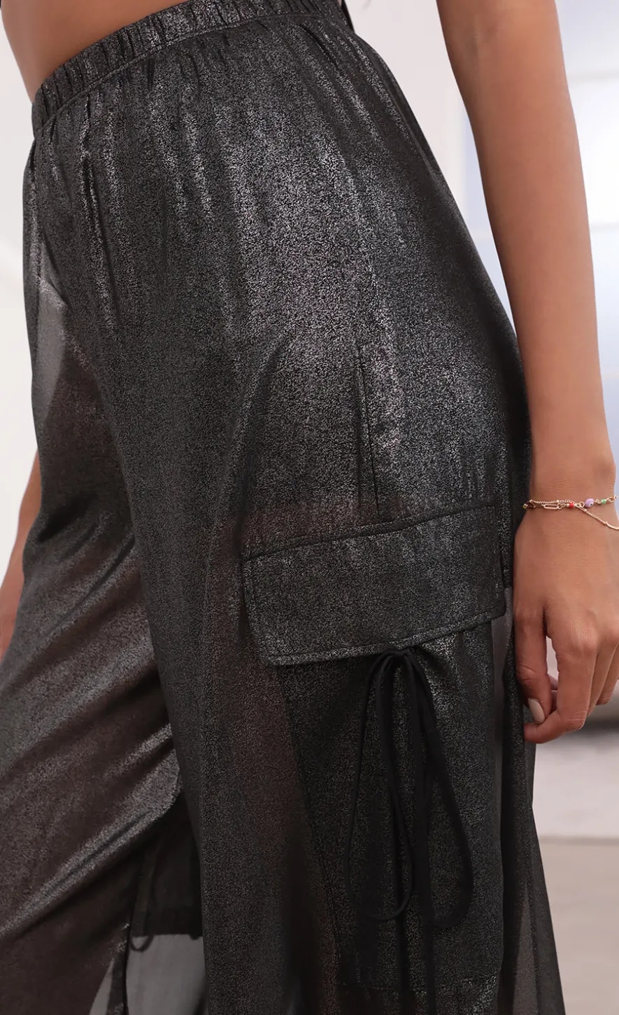 LUCY IN THE SKY Two-Piece Sets|Pants^Pant Set In Black Sparkle