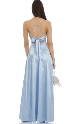 LUCY IN THE SKY Maxi Dresses^Pleated Maxi Dress In Light Blue