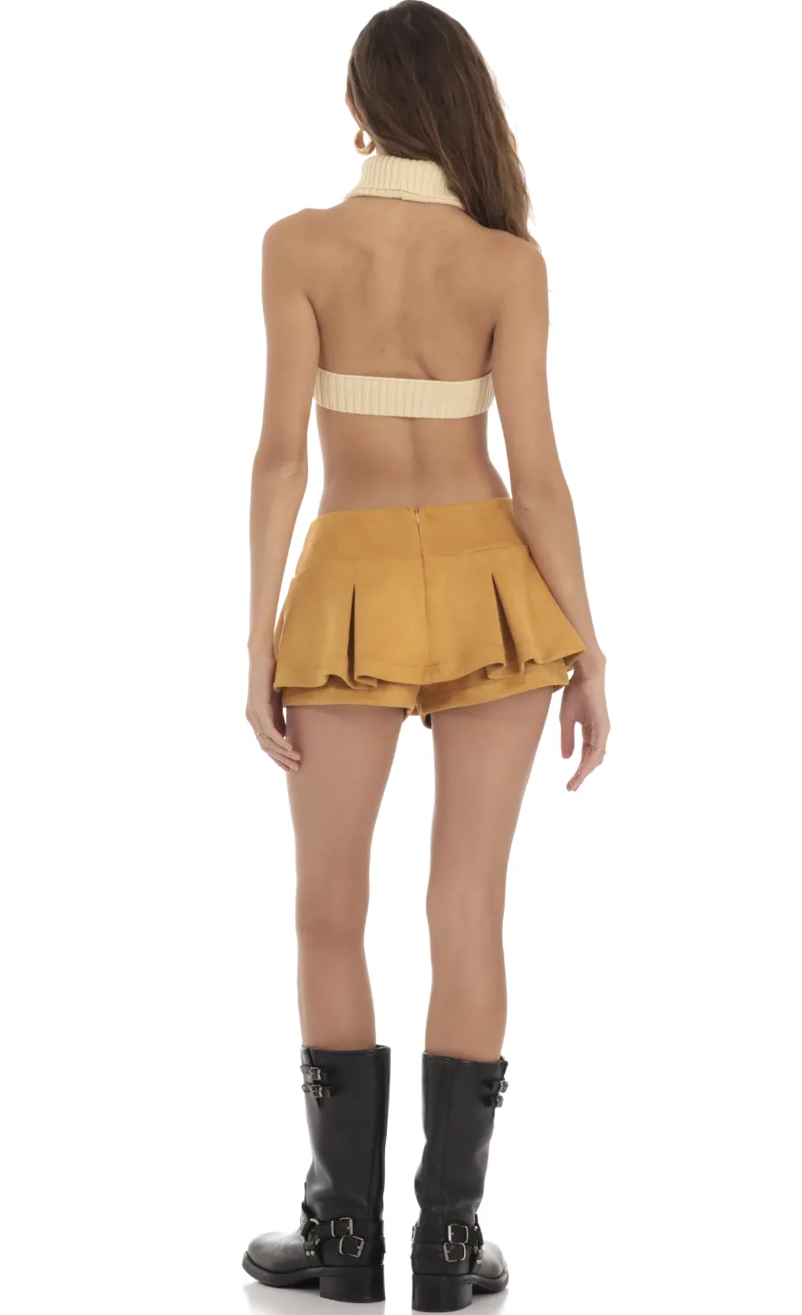 LUCY IN THE SKY Skirts|Shorts^Pleated Mini Skort In Mustard