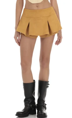 LUCY IN THE SKY Skirts|Shorts^Pleated Mini Skort In Mustard
