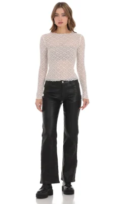 LUCY IN THE SKY Jeans^Pleather Jeans In Black