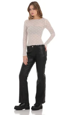 LUCY IN THE SKY Jeans^Pleather Jeans In Black