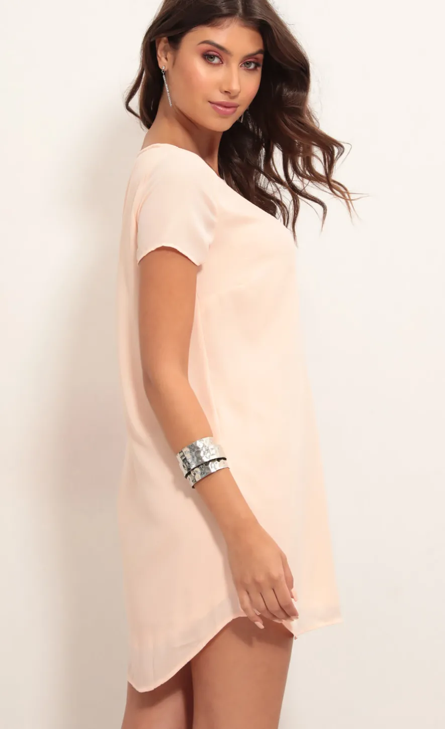 LUCY IN THE SKY Tops|Mini Dresses^Plunge Shift Dress In Light Coral