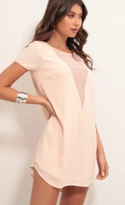 LUCY IN THE SKY Tops|Mini Dresses^Plunge Shift Dress In Light Coral