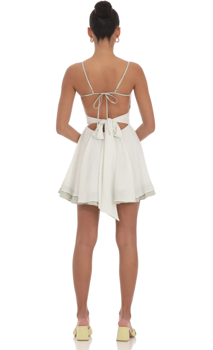 LUCY IN THE SKY Mini Dresses^Polka Dot Twist A-line Dress In White