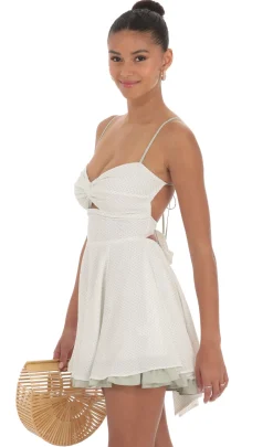 LUCY IN THE SKY Mini Dresses^Polka Dot Twist A-line Dress In White