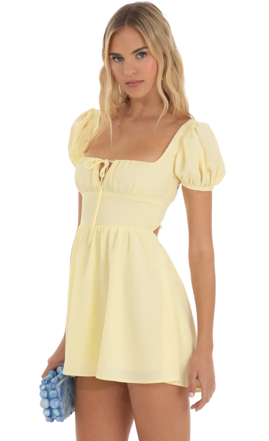 LUCY IN THE SKY Mini Dresses^Puff Sleeve Mini Dress In Yellow