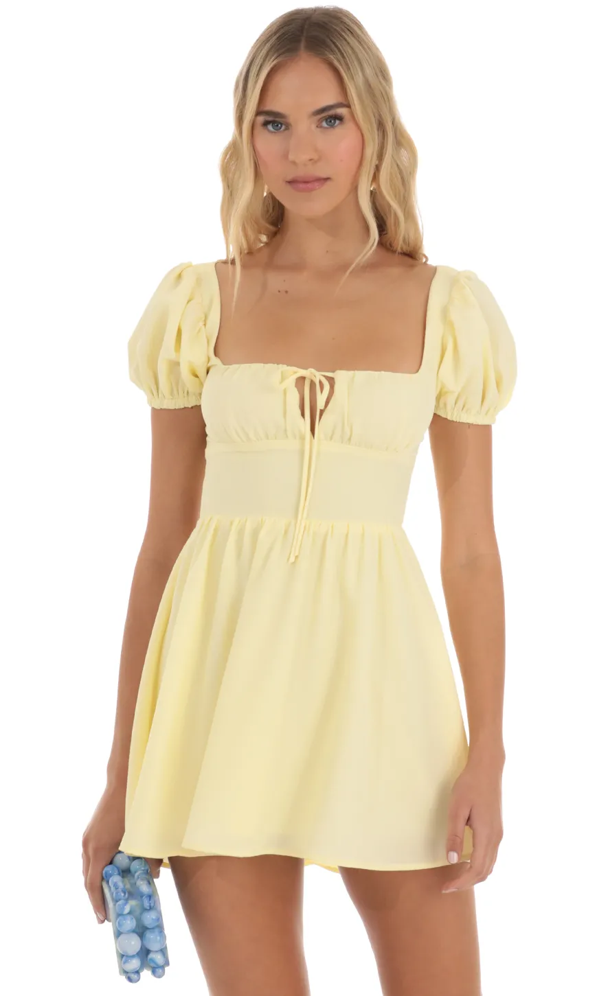 LUCY IN THE SKY Mini Dresses^Puff Sleeve Mini Dress In Yellow