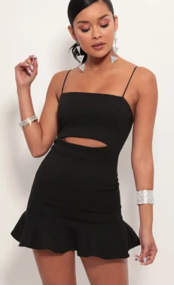 LUCY IN THE SKY Mini Dresses^Reilly Cutout Ruffle Dress In Black