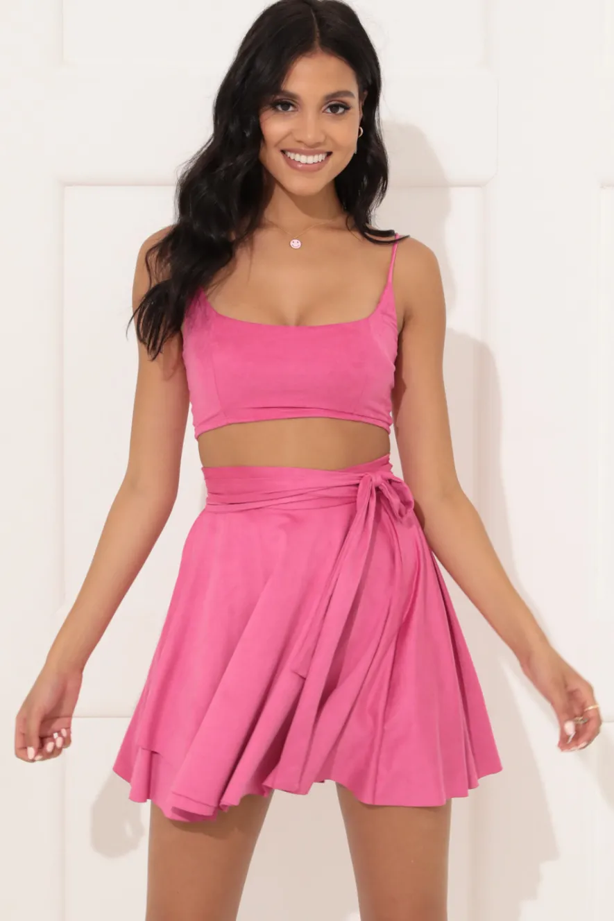 LUCY IN THE SKY Two-Piece Sets|Tops^Rendezvous Wrap Set In Hot Pink