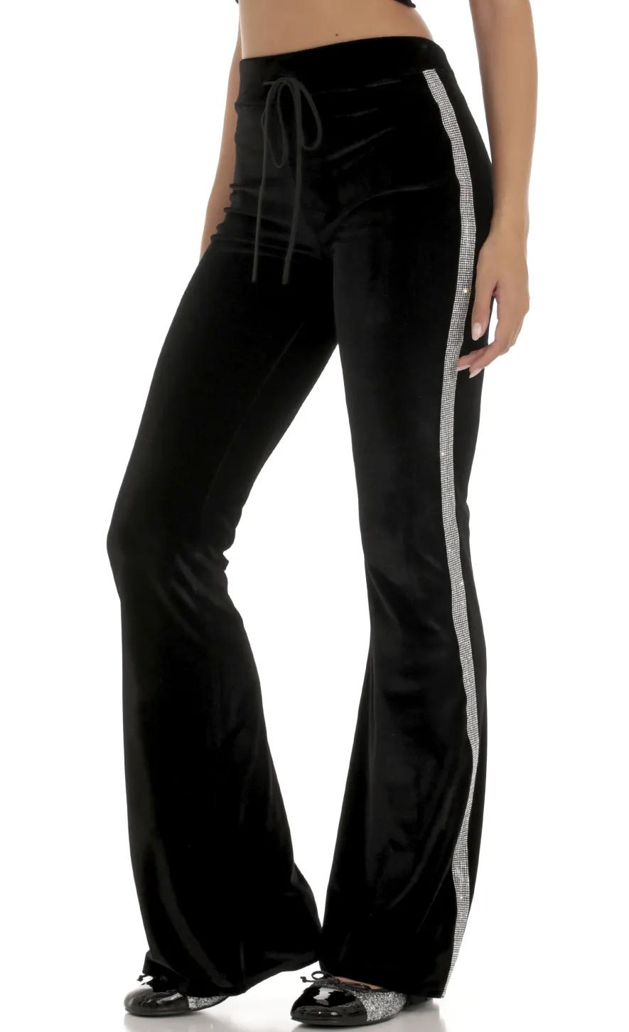 LUCY IN THE SKY Two-Piece Sets|Pants^Rhinestone VelvetTwo Piece Set In Black