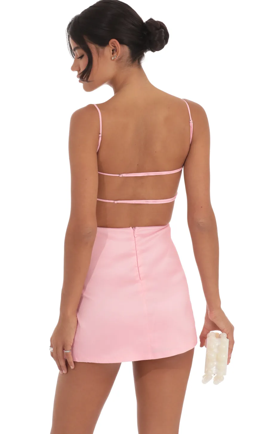 LUCY IN THE SKY Mini Dresses^Ruched Bodycon Dress In Pink