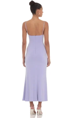 LUCY IN THE SKY Maxi Dresses^Ruched Cowl Neck Maxi Dress In Periwinkle