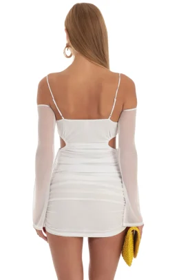 LUCY IN THE SKY Mini Dresses^Ruched Cut Out Dress In White