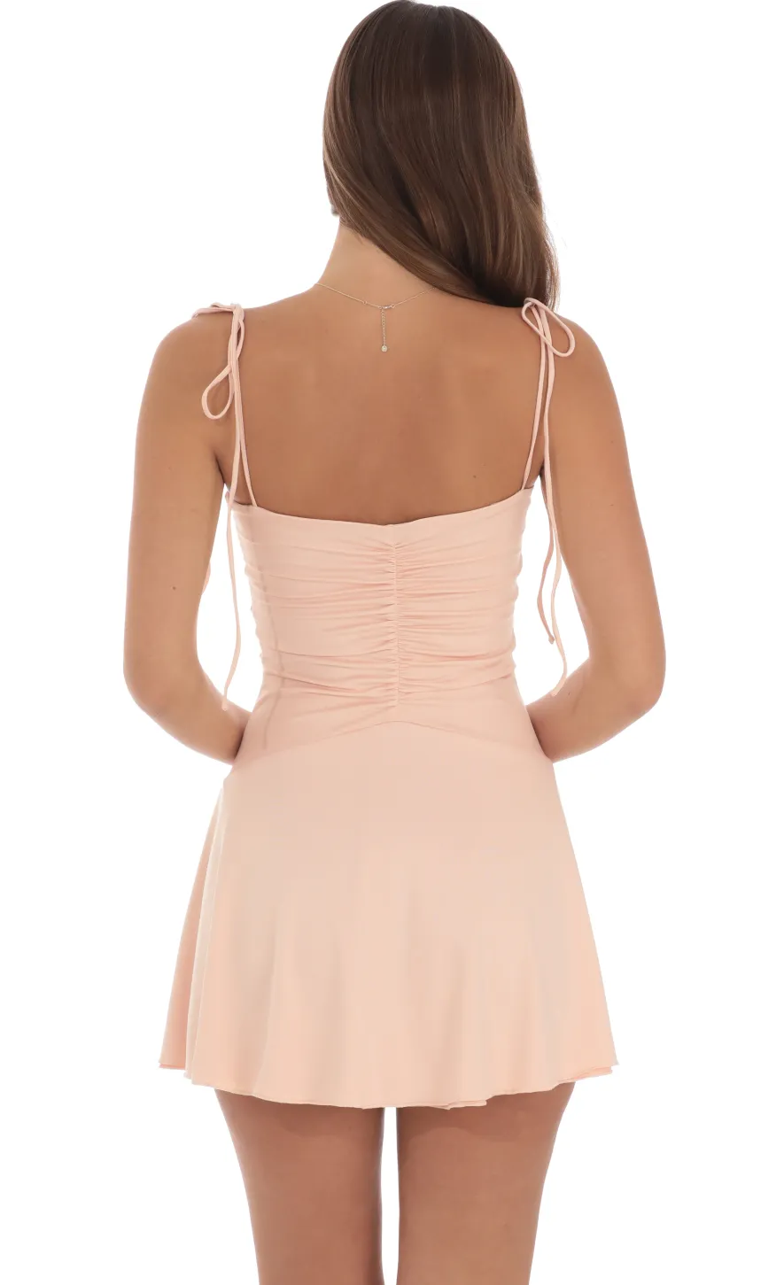 LUCY IN THE SKY Mini Dresses^Ruched Dress In Beige
