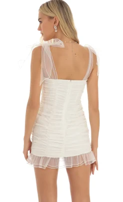 LUCY IN THE SKY Mini Dresses^Ruched Dress In White
