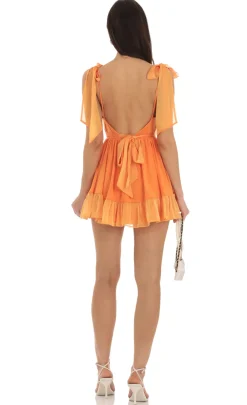 LUCY IN THE SKY Mini Dresses^Ruffle Dress In Orange