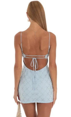 LUCY IN THE SKY Mini Dresses^Ruffle Floral Dress In Sky Blue
