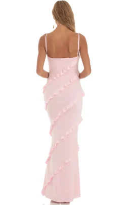 LUCY IN THE SKY Maxi Dresses^Ruffle Maxi Dress In Pink