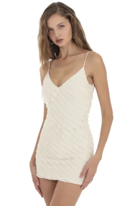 LUCY IN THE SKY Mini Dresses^Ruffle Open Back Dress In Ivory
