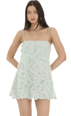 LUCY IN THE SKY Mini Dresses^Ruffle Shift Dress In Seafoam Green
