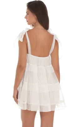 LUCY IN THE SKY Mini Dresses^Ruffle Shift Dress In White