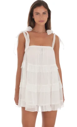 LUCY IN THE SKY Mini Dresses^Ruffle Shift Dress In White