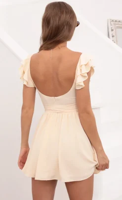 LUCY IN THE SKY Mini Dresses^Ruffle Sleeve Dress In Desert