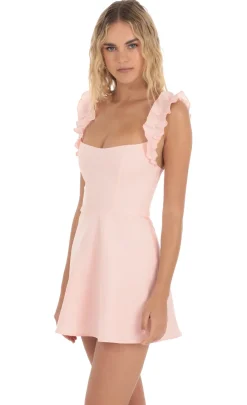 LUCY IN THE SKY Mini Dresses^Ruffle Strap A-line Dress In Pink