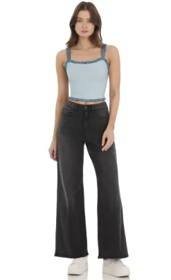 LUCY IN THE SKY Tops^Ruffle Tank Top In Blue
