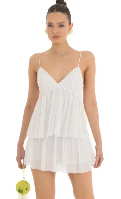 LUCY IN THE SKY Mini Dresses^Ruffle Tiered Dress In White