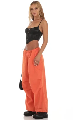 LUCY IN THE SKY Tops^Satin Corset Top In Black