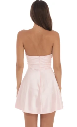 LUCY IN THE SKY Mini Dresses^Satin Double Bow Cutout Dress In Pink