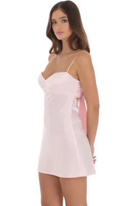 LUCY IN THE SKY Mini Dresses^Satin Sweetheart Neck Dress In Pink