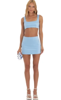 LUCY IN THE SKY Two-Piece Sets^Satin Two Piece Set In Blue