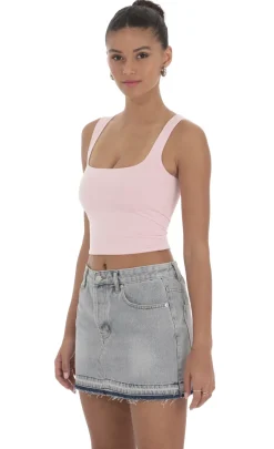 LUCY IN THE SKY Tops^Scoop Neck Tank Top In Pink