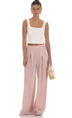 LUCY IN THE SKY Tops^Scoop Tank Top In White