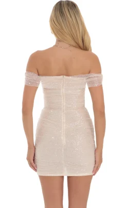 LUCY IN THE SKY Mini Dresses^Sequin Corset Dress In Cream