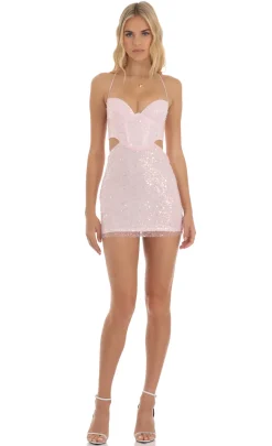 LUCY IN THE SKY Mini Dresses^Sequin Corset Dress In Pink