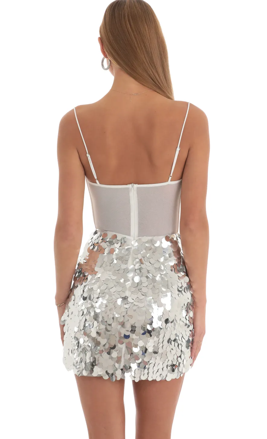 LUCY IN THE SKY Mini Dresses^Sequin Corset Dress In White