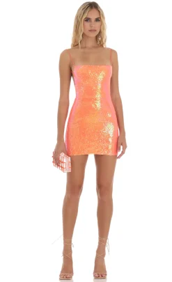 LUCY IN THE SKY Mini Dresses^Sequin Dress In Orange
