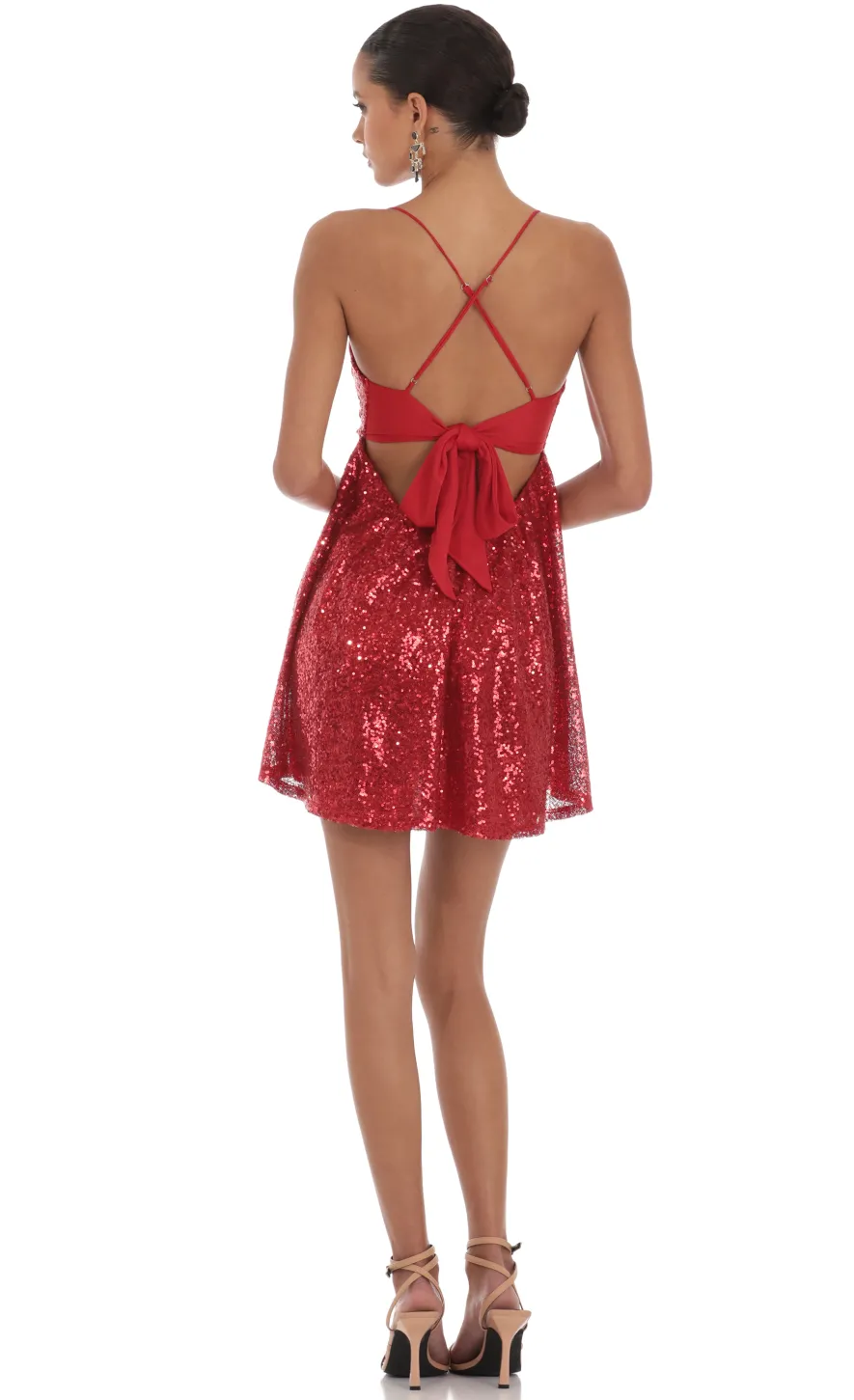 LUCY IN THE SKY Mini Dresses^Sequin Dress In Red