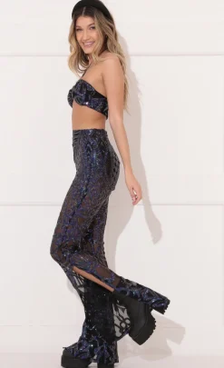 LUCY IN THE SKY Two-Piece Sets|Pants^Sequin Halter Two Piece Set In Black