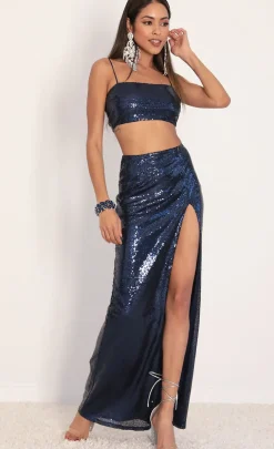LUCY IN THE SKY Maxi Dresses|Two-Piece Sets^Sequin Maxi Set In Navy