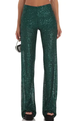LUCY IN THE SKY Two-Piece Sets|Pants^Sequin Two Piece Set In Green