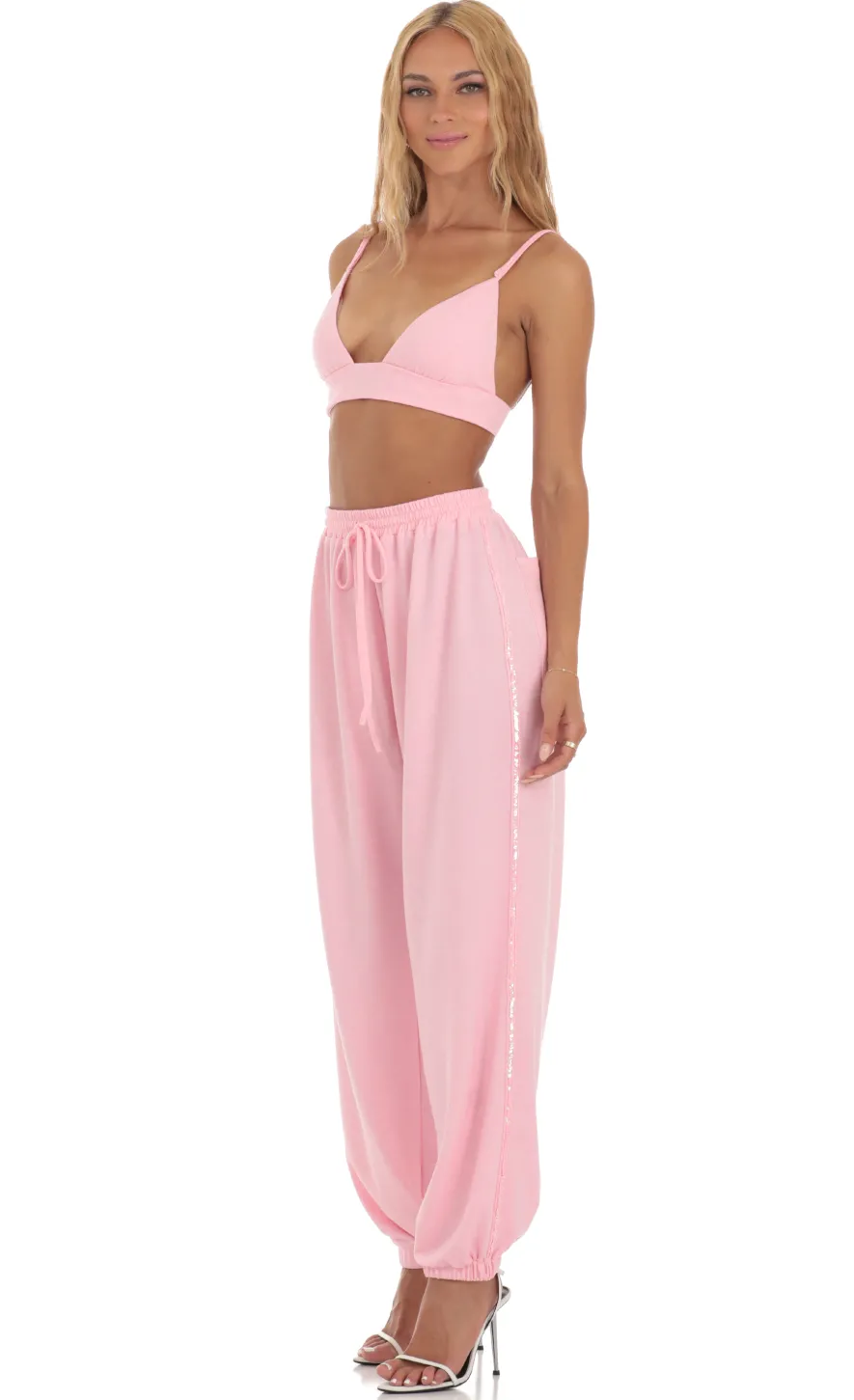 LUCY IN THE SKY Two-Piece Sets|Pants^Sequin Two Piece Set In Pink