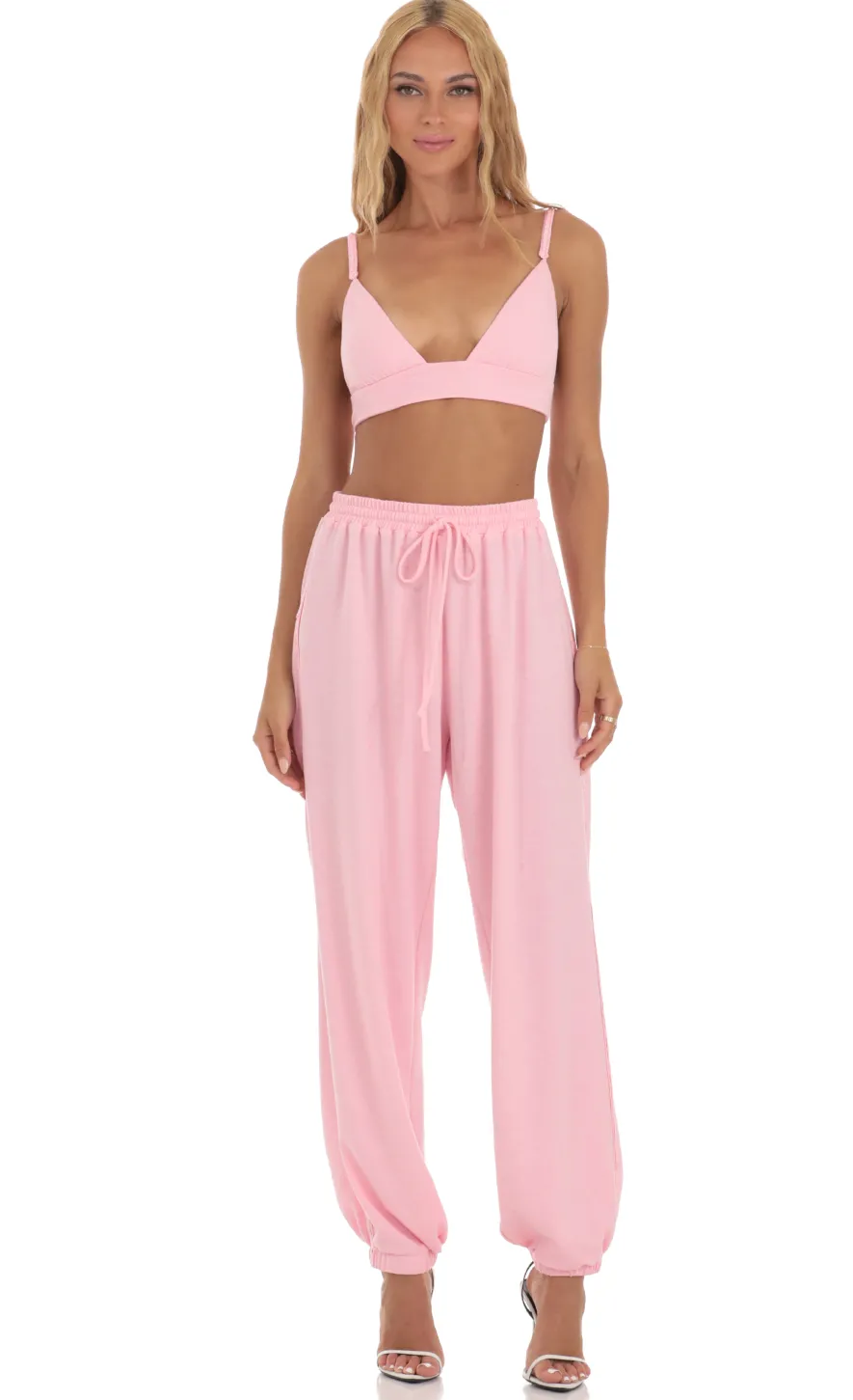 LUCY IN THE SKY Two-Piece Sets|Pants^Sequin Two Piece Set In Pink