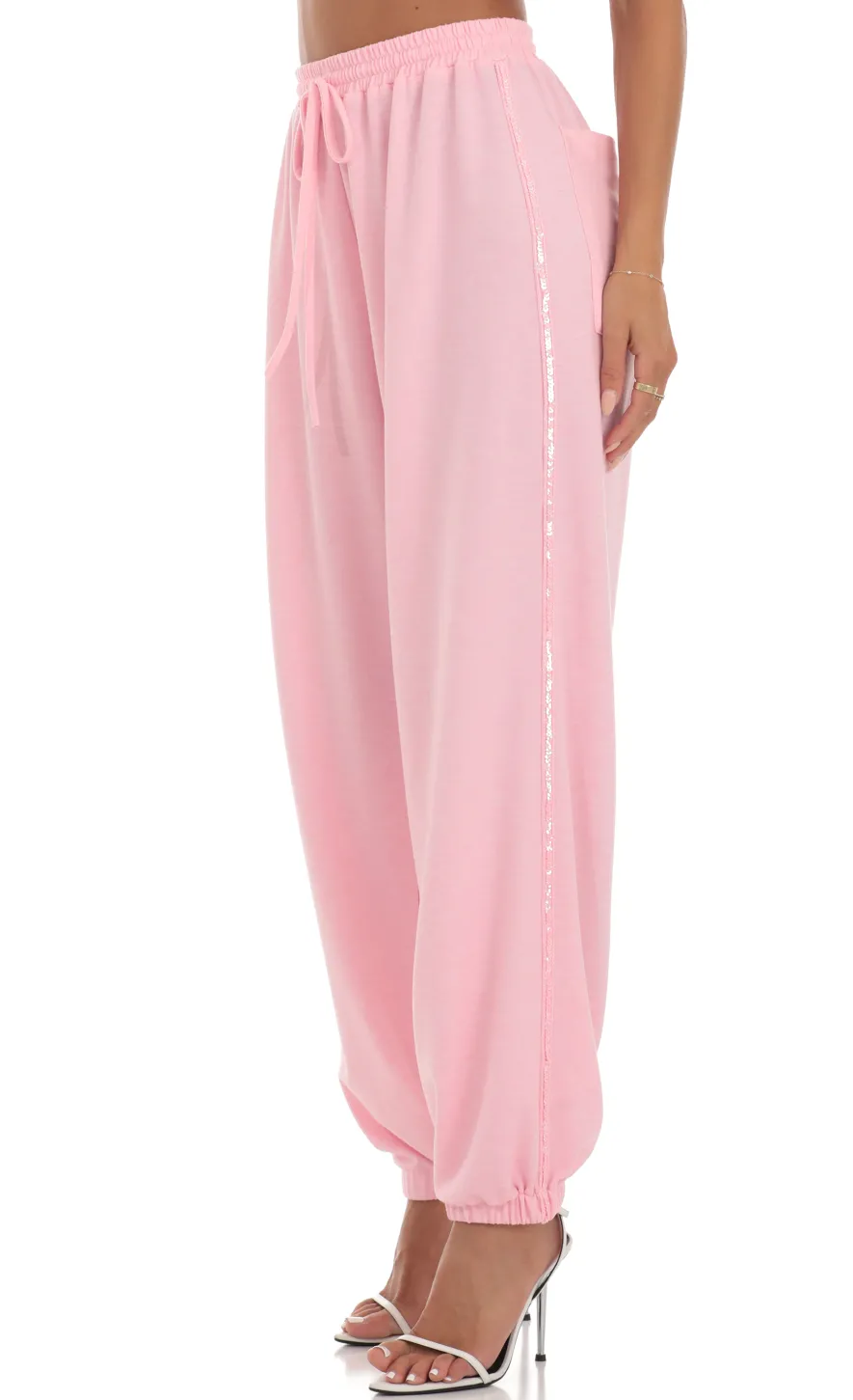 LUCY IN THE SKY Two-Piece Sets|Pants^Sequin Two Piece Set In Pink