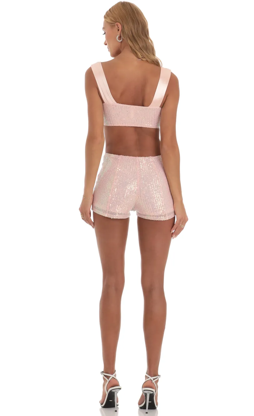 LUCY IN THE SKY Two-Piece Sets|Shorts^Sequin Two Piece Set In Pink